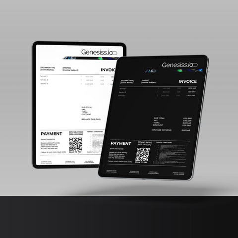 Invoice Template - Genesiss.io Digital Template Genesis Studio Templates, Digital Marketing Templates, Arabic Templates, نماذج بوربوينت, نماذج باللغة العربية , نماذج للتسويق الإلكتروني, saudi,