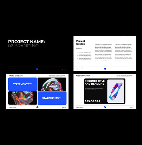 Projects Portfolio Template - Genesiss.io Digital Template Genesis Studio Templates, Digital Marketing Templates, Arabic Templates, نماذج بوربوينت, نماذج باللغة العربية , نماذج للتسويق الإلكتروني, saudi,